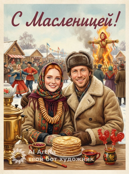 Открытка на масленицу
