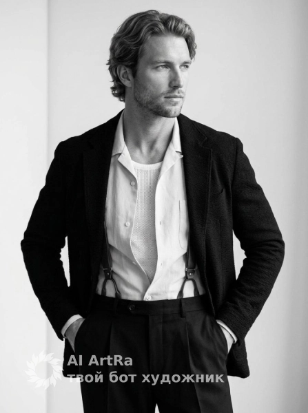 Чёрно-белый мужской портрет