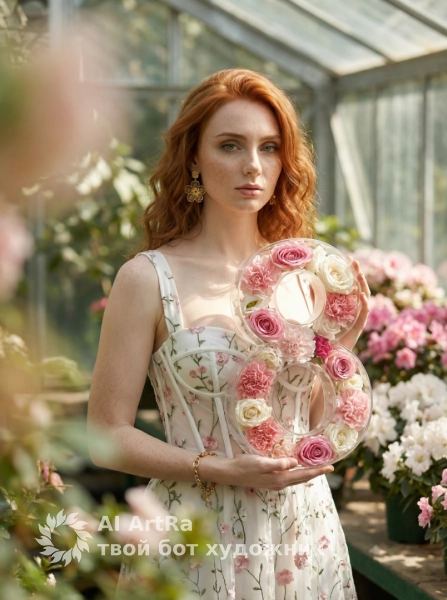 Восьмёрка с розами 8 марта