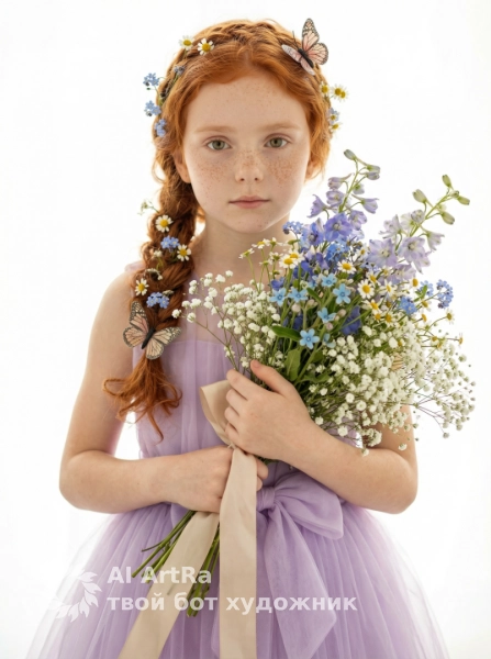 Милые бабочки в волосах: детская лавандовая эстетика