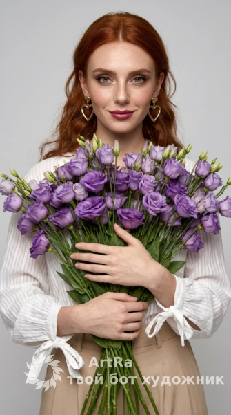 Элегантная фотосессия с сиреневыми эустомами