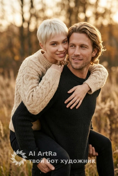 Нежная осенняя фотосессия в атмосфере золотого часа