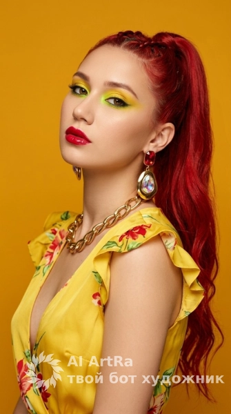 👄 Женские Модный портрет с золотыми украшениями и ярким макияжем
