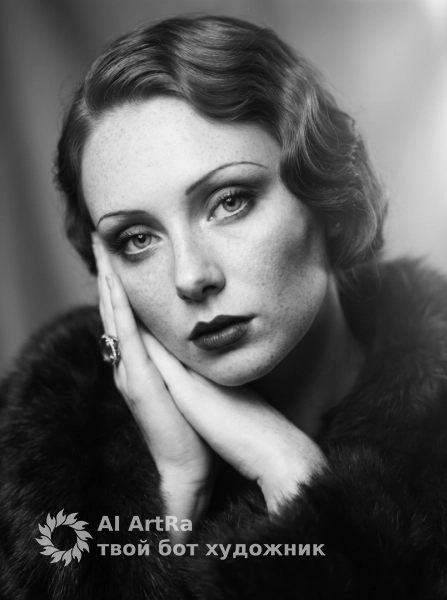 Винтажный портрет в стиле немого кино 1920-х
