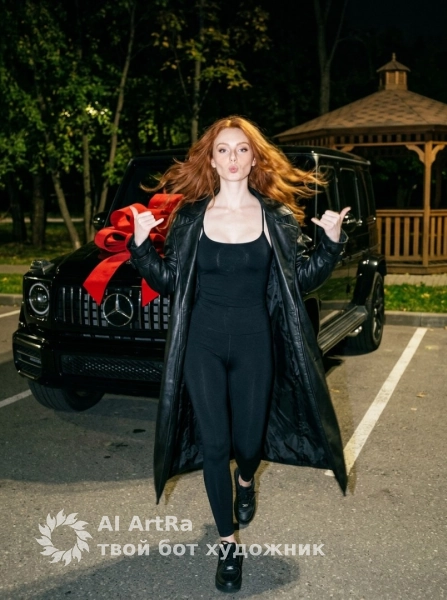 Фэшн портрет с гелендвагеном ночь и дерзкий стиль