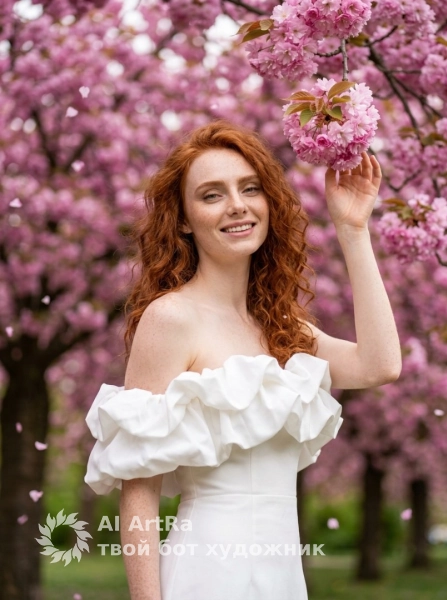 Арт фотосессия с цветами сакуры