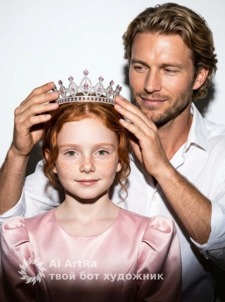 Семейная съемка с короной, нежность и свет