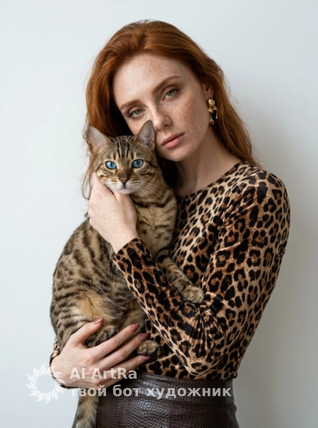 Фотосессия с бенгальским котом
