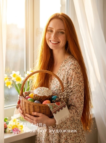 Фотосессия с пасхальной корзиной