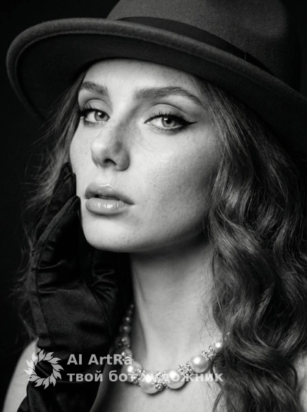 Фотосессия в чёрно-белом стиле: элегантный портрет с шляпой