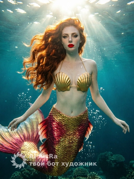 Кинематографичная фотосессия русалки