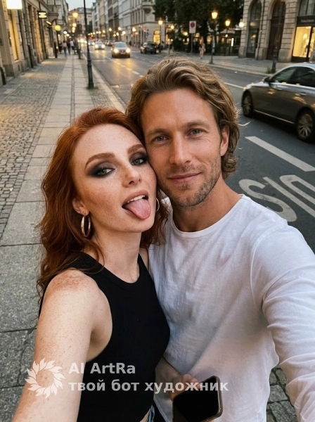 Живая фотосессия пары с игривым настроением