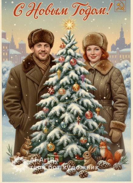 🔗️ Другие Советская открытка для двоих