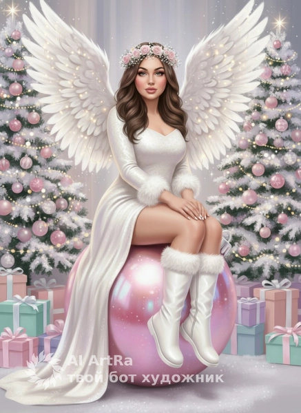 Цифровая живопись Хранительница розового Рождества